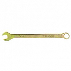 Ключ гаечный комбинированный, 7 мм, желтый цинк, Сибртех